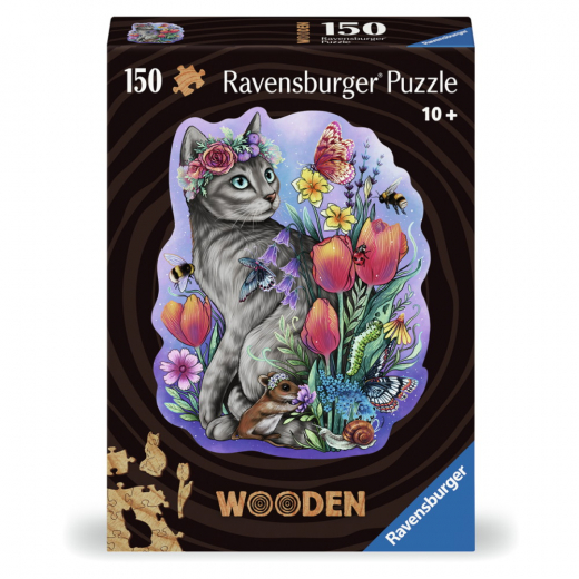 Ravensburger - Wooden Lovely Cat 150 Bitar i gruppen PUSSEL / Träpussel hos Spelexperten (12000757)
