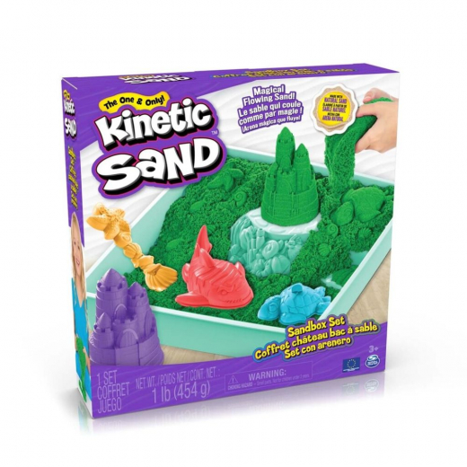 Kinetic Sand Sandlåda Set - Grön i gruppen LEKSAKER / Skapa & måla / Kinetic Sand hos Spelexperten (6067479)