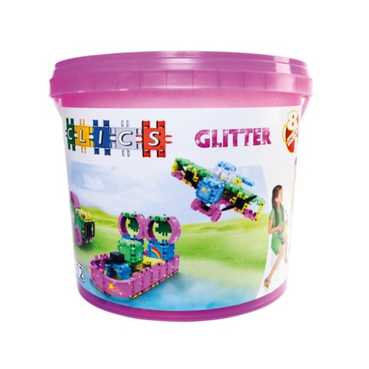 Clics - Glitter Bucket - 8 i 1 i gruppen LEKSAKER / Byggklossar / Clics hos Spelexperten (CB180)