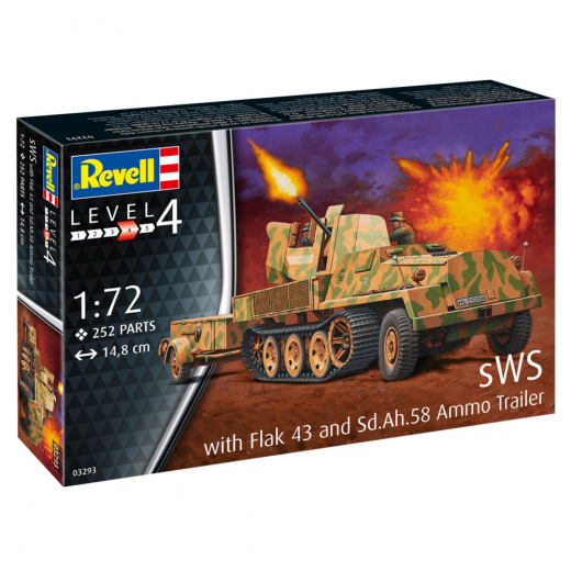 Revell - sWS with Flak 43 and Sd.Ah.50 Ammo Trailer 1:72 - 252 Bitar i gruppen PUSSEL / Modellbyggen / Revell / Stridsfordon hos Spelexperten (R-03293)